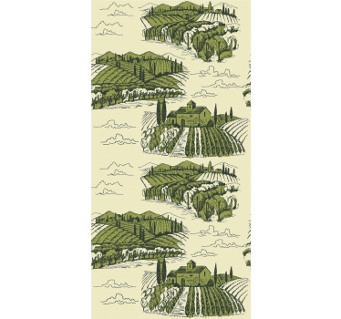 Vidéki jelenet vintage tapéta - TenStickers