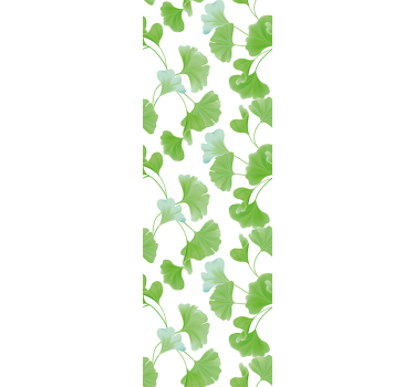 Zöld ginkgo levelek kortárs tapéta - TenStickers