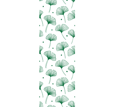 Nagy ginkgo zöld levelek kortárs tapéta - TenStickers