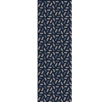 Geometrikus kék és szürke háromszög mintás tapéta - TenStickers