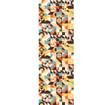 Retro színű mozaik Tapéta Geometriai - TenStickers
