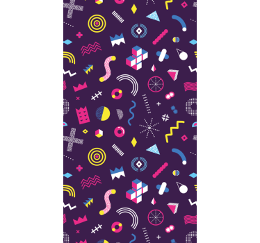 Vibráló retro formák Tapéta Geometriai - TenStickers