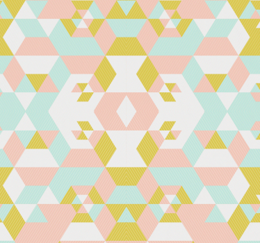 Geometrikus pasztell minta Nappali tapéta - TenStickers