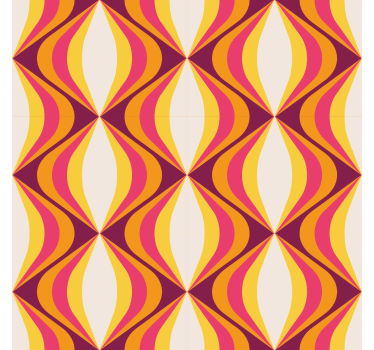 Nappali tapéta retro narancssárga hullám - TenStickers