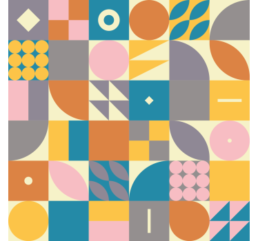 Nappali tapéta retro geometrikus - TenStickers