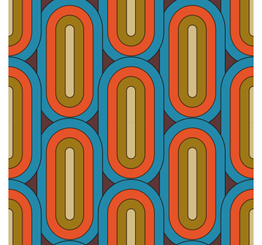 Nappali tapéta retro lekerekített kék - TenStickers