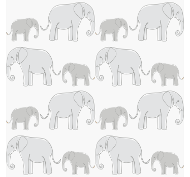 Gyerekszoba tapéta minimalista elefántok - TenStickers