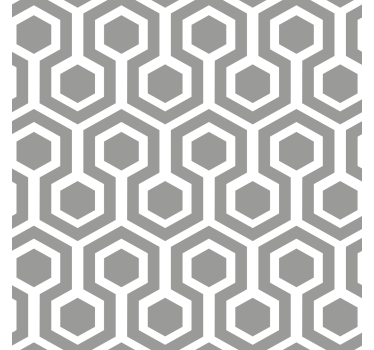 Hatszögletű szürke mintás Geometrikus tapéta - TenStickers