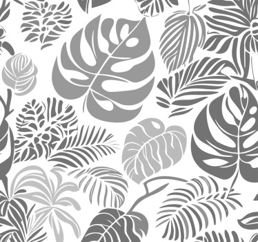 Monstera levelek Szürke tapéta - TenStickers