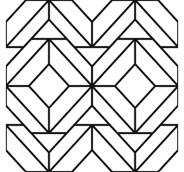 Fekete-fehér geometriai minta Tapéta Modern - TenStickers