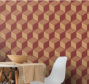 3d barna kockák mintás tapéta geometriai - TenStickers
