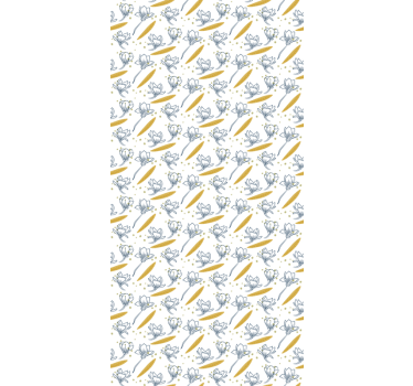 Repülő virágok és levelek tapéta - TenStickers