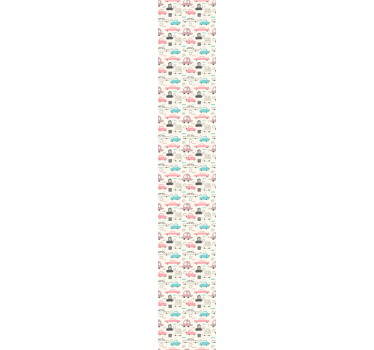Gyermek rózsaszín autók gyerekek háttérkép - TenStickers