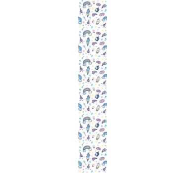 Egyszarvú szivárvány színű gyerek tapéta - TenStickers