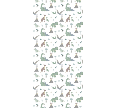 Dinoszauruszok és vulkánok gyerekek háttérkép - TenStickers
