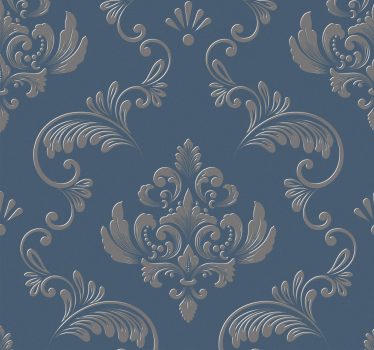 Kék és arany barokk design vintage tapéta - TenStickers