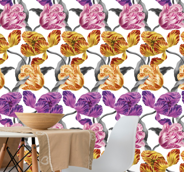 Elegáns tulipánok Tapéta Virágok - TenStickers