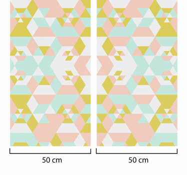 Geometrikus pasztell minta Nappali tapéta - TenStickers