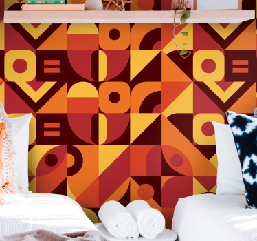 Geometrikus szerelem Geometrikus tapéta - TenStickers