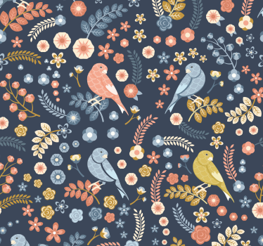Virágos madár design Tapéta Természet - TenStickers