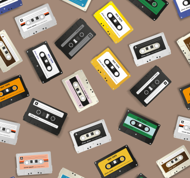 Vintage háttérképek - retro kazettás minta - TenStickers