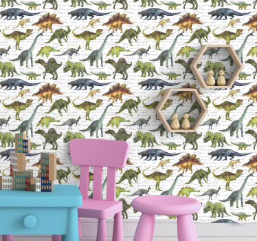 Reális dinoszauruszok gyerekek tapéta - TenStickers