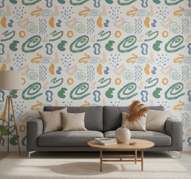 Absztrakt festett formák tapéta modern - TenStickers