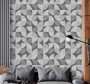 Szürke absztrakt ívelt formák Tapéta Geometriai - TenStickers