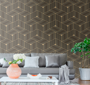 Arany geometriai deco minta négyzet alakú tapéta - TenStickers