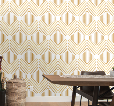 Arany hatszög mintával Tapéta Geometriai - TenStickers