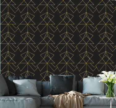 Arany levélformák Tapéta Geometriai - TenStickers