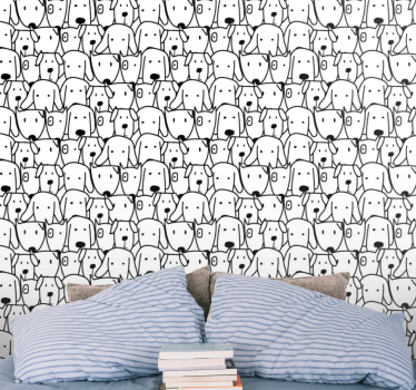 Aranyos kutyák minta tapéta hálószobába - TenStickers