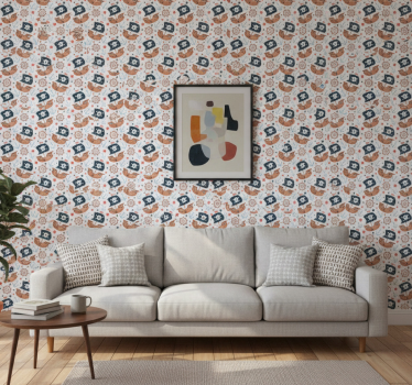 Aranyos mesefigurás kalózhajós mintás tapéta modern - TenStickers