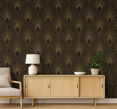 Aranyozott deco ventilátor geometrikus tapéta - TenStickers