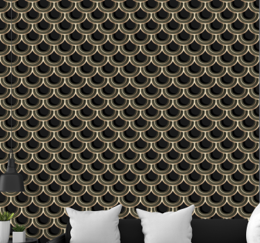 Art deco kék arany kortárs tapéta - TenStickers