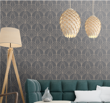 "art deco" rózsaszín boltíves nappali tapéta - TenStickers