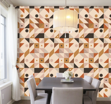 Barna patchwork modern tapéta - TenStickers