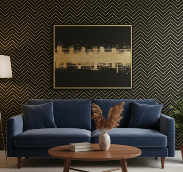 Chevron arany motívum tapéta geometriai - TenStickers