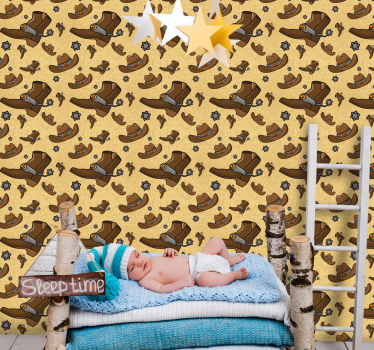 Cowboy csizma minta Vintage tapétaek - TenStickers