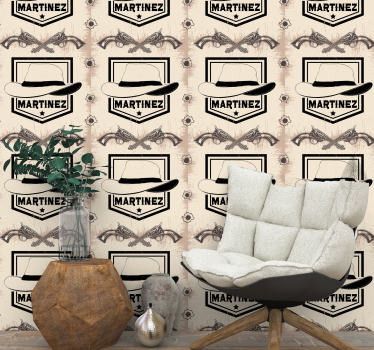 Cowboy kalap design Tapéta felirat - TenStickers
