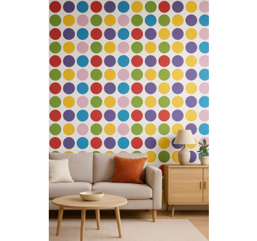 Egyszerű színes körök tapéta geometriai - TenStickers