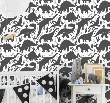 Dinoszaurusz fekete mintás hűvös állat háttérkép - TenStickers