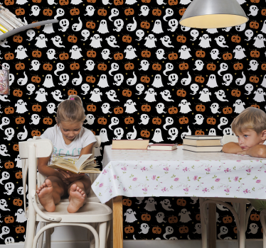 Díszes halloween szellemek lounge háttérkép - TenStickers