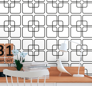 Egymásba illeszkedő négyzetek Tapéta Geometriai - TenStickers