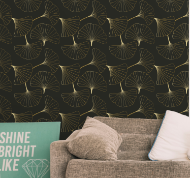 Elegáns ginko minta Tapéta levelek - TenStickers