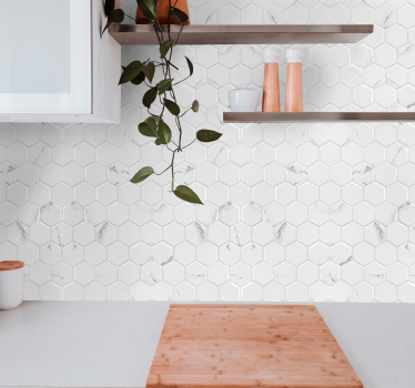 Elegáns szürke csempe hatszögletű modern tapéta - TenStickers