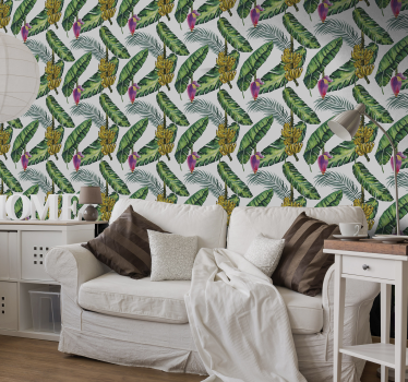 Erdei tapéta banán levelek - TenStickers