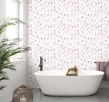 Fehér háttér rózsaszín fenyő wc háttérkép - TenStickers