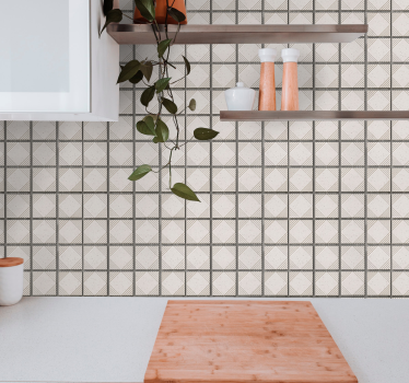 Fehér minimalista absztrakt alakú csempe kortárs tapéta - TenStickers