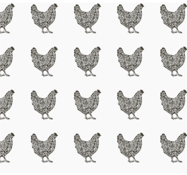 Fekete csirke mintás tapéta hálószobához - TenStickers